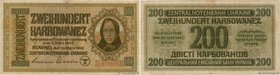 Country : UKRAINE 
Face Value : 200 Karbowanez 
Date : 10 mars 1942 
Period/Province/Bank : Ukrainian Central Bank 
Catalogue reference : P.56 
Alphab...