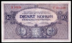 Czechoslovakia 10 Korun 1919 
P# 8a; Serie H; VF