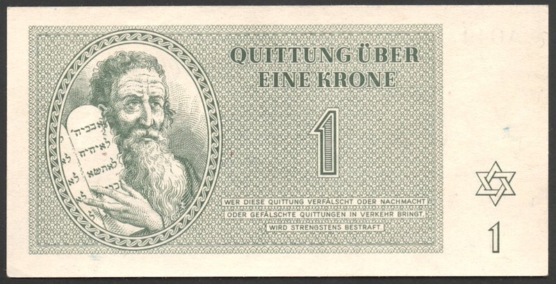 Czechoslovakia 1 Krone 1943 Terezin Ghetto
Th#1; German Occupation - Theresiens...