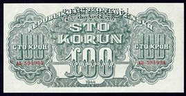 Czechoslovakia 100 Korun 1944 SPECIMEN
P# 48s; XF