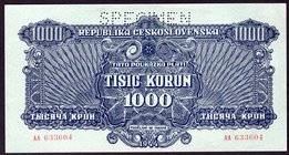 Czechoslovakia 1000 Korun 1944 SPECIMEN
P# 50s; AUNC