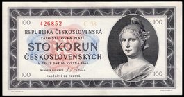 Czechoslovakia 100 Korun 1945 
P# 67a