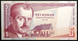 Czech Republic 5 Korun 2018 Specimen
# A1 000037; Fantasy Banknote; Sedmdesát let Porshe 356; Limited Edition; Made by Matej Gábriš; BUNC