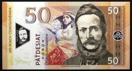 Czech Republic 50 Korun 2019 Specimen
# D01 0190; Fantasy Banknote; Ľudovít Štúr 1815-1856, Bratislava; Made by Matej Gábriš; BUNC