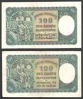 Slovakia Lot of 2 Banknotes 100 Korun 1940 Issued Note & Specimen
P# 10a-10s.
