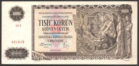 Slovakia Lot of 2 Banknotes 100 Korun 1940 
P# 13a; № 4L3/401519; XF+