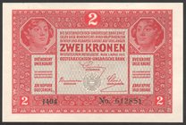 Austria 2 Kronen 1917 
P# 21; № 1404-612851; UNC