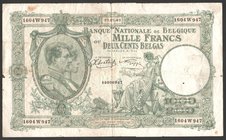 Belgium German Occupation-WWII 1000 Francs 1942 
P# 110; 1604W947