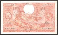 Belgium 100 Francs 1944 
P# 113; № 11898H124