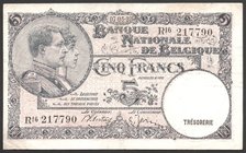 Belgium 5 Francs 1988 Error
P# 108x; № R16-217790