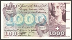 Switzerland 1000 Francs 1957 
P# 52b; № 2B82537; AUNC