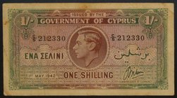 Cyprus 1 Shilling 1940 
P# 20; № С/5 212330