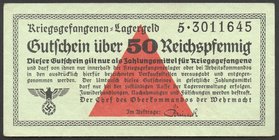 Germany POW Camp 50 Reichspfennig 1939 
Ro#517; № 5-3011645; Rare; AUNC+