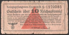 Germany POW Camp 10 Reichspfennig 1939 
Ro#516; № 8-1970085; Rare