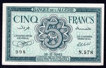 Algeria 50 Francs 1942 
P# 91; UNC