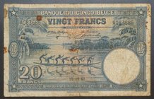 Belgian Congo 20 Francs 1940 Rare
P# 15; № A083685