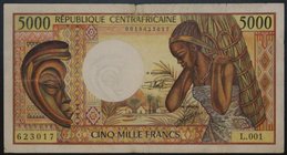 Central African Republic 5000 Francs 1984 
P# 12b; № L.001 623017