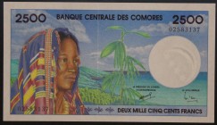 Comoros 2500 Francs 1997 UNC
P# 13; № 02583137