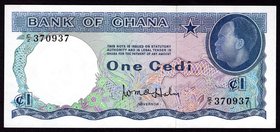 Ghana 1 Cedi 1965 (ND)
P# 5a; AUNC