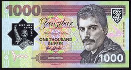 Zanzibar 1000 Rupees 2019 Specimen "Freddie Mercury"
# F 0243; Fantasy Banknote; Freddie Mercury; Limited Edition; Made by Matej Gábriš; BUNC
