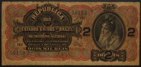 Brazil 2 Mil Reis 1918 
P# 13; № 14A 50153