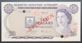 Bermuda 10 Dollars 1978 Specimen UNC Rare
P# 30s; № A/1 44-818