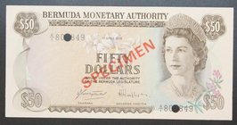 Bermuda 50 Dollars 1978 Specimen UNC Rare
P# 32s; № A/1 80-849
