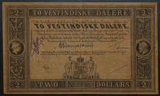 Danish West Indies 2 Dollars 1898 Very Rare
P# 8b; № 8449