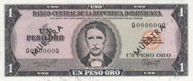 Dominican Republic 1 Peso 1964 - 1973 Specimen
P# 99s; XF+/AUNC