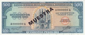 Dominican Republic 500 Pesos 1964 - 1974 Specimen
P# 105s; UNC