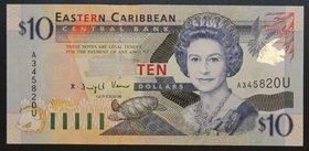 East Caribbean States 10 Dollars 2000 UNC
P# 38g; № A345820U