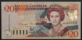 East Caribbean States 20 Dollars 2000 UNC
P# 39g; № A645609U