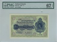 Falkland Islands 1 Pound 1967 PMG 67 EPQ Rare! High Grade
P# 8a