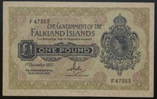 Falkland Islands 1 Pound 1977 Rare
P# 8c; № F47363