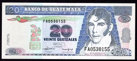 Guatemala 20 Quetzales 1992 
P# 83; XF