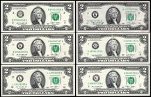 United States Lot of 6 Banknotes 
2 Dollars 1976-2013; Different Conditions