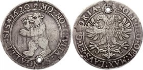 Switzerland Saint Gallen 1 Thaler 1620 
KM# 61; Silver; With hole atop