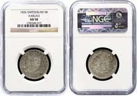 Switzerland Aargau 5 Batz 1826 NGC AU58
KM# 23; Silver, AU-UNC. Rare in this high grade! NGC AU58.