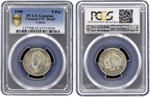 Cyprus 9 Piastres 1940 PCGS UNC 
KM# 25; Silver; Georgius VI