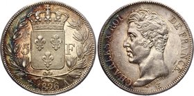 France 5 Francs 1826 A
KM# 720.1, Dav# 88, Gad# 643. Charles X (1824-1830). UNC, full mint luster. Extremely rare coin in this condition.