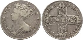 Great Britain 1/2 Crown 1708 E
KM# 525.2; Silver 15,1g.