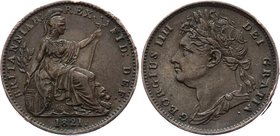 Great Britain 1 Farthing 1821 
KM# 677; George IV; XF