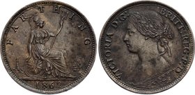 Great Britain 1 Farthing 1862 
KM# 747.2 (Small 8); XF+/AUNC
