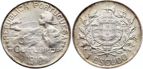 Portugal 1 Escudo 1914 (ND)
KM# 560; Silver; Establishment of the Republic in 1910