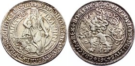 Bohemia Schlick Joachim Thaler 1520 (1967) (RESTRIKE)
Silver 19.86g 42mm; Medieval Czechoslovakia Joachim Thaler 1520 Restrike; This is a replica of ...