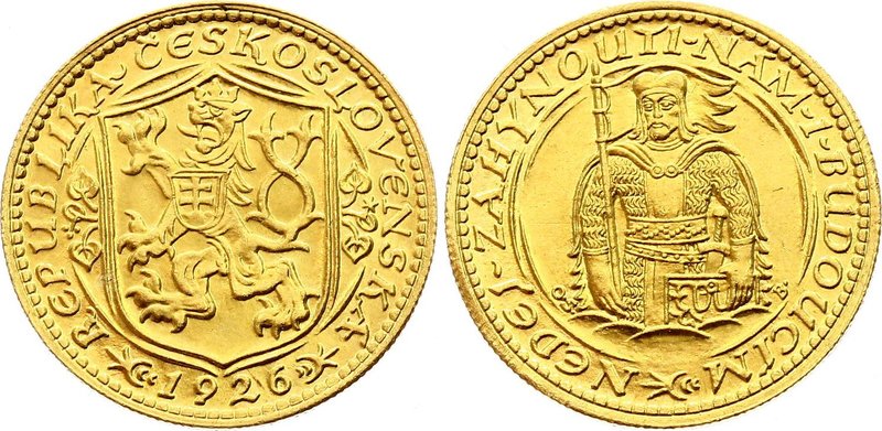 Czechoslovakia 1 Dukat 1926 
KM# 8, Fr# 2; Gold (.986), 3.49g. Mintage 58669. U...
