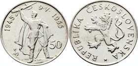 Czechoslovakia 50 Korun 1955 
KM# 44; Silver; 10th Anniversary - Liberation from Germany