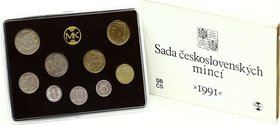 Czechoslovakia Full Set of 9 Coins (Štefánik) 1991 Rare
1 5 10 20 50 Haleru 1 2 5 10 Korun 1991; With Original Package / Původní Plexi Etue, Papírový...