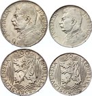 Czechoslovakia Lot of 2 Coins 
50 100 Korun 1949; Silver; 70th Birthday of Josef V. Stalin