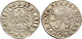 Silesia 1 Groschen 1546 Wroclaw
MB# 25, Silver 2.01g; Ferdinand I; UNC Mint Luster Remains